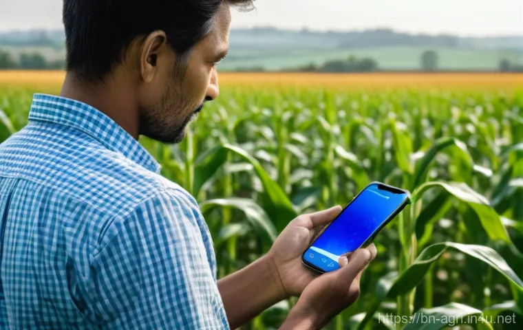 농업 관련 소프트웨어 개발 - **Prompt 1: Crop Health Monitoring with Smartphone AI**
"A vibrant, eye-level outdoor shot featu...