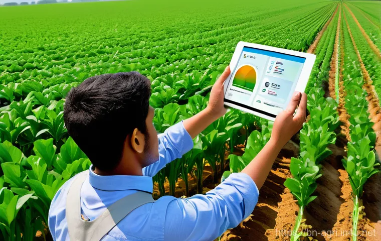 농업 빅데이터 분석 - **Prompt 1: Traditional Farming Meets Early Tech Adoption**
    "A vibrant, wide-angle shot of a pic...