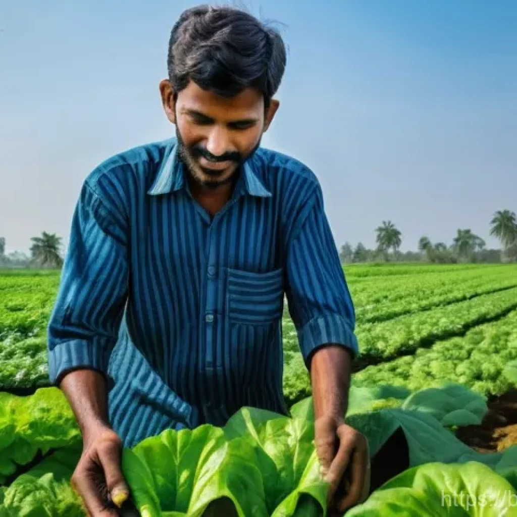 농업 환경 보전 - **Prompt:** A vibrant, sun-drenched agricultural field in rural Bangladesh, showcasing the positive ...