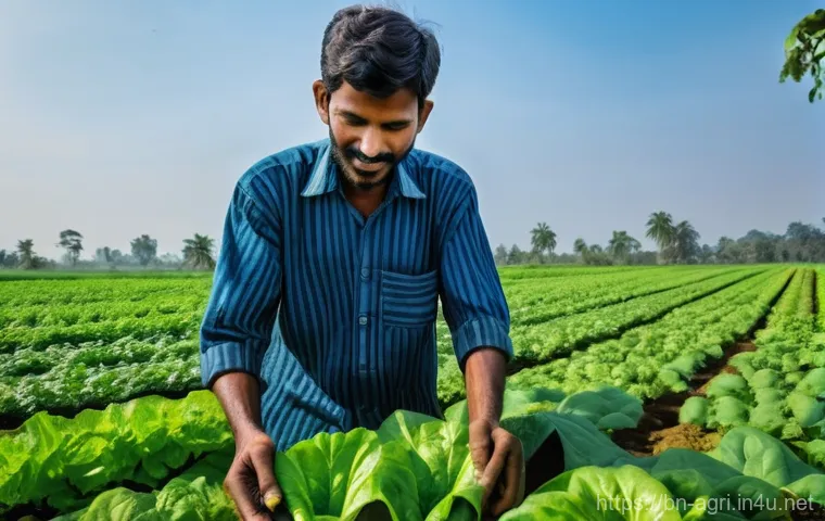 농업 환경 보전 - **Prompt:** A vibrant, sun-drenched agricultural field in rural Bangladesh, showcasing the positive ...