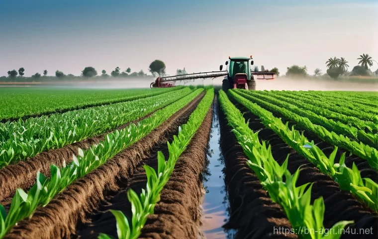 농업 환경 보전 - **Prompt:** A vibrant, sun-drenched agricultural field in rural Bangladesh, showcasing the positive ...